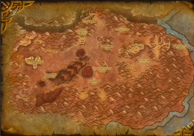 Badlands Map eastern kingdoms world of warcraft