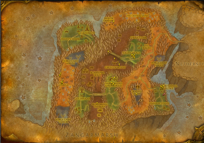 Blade's Edge Mountains Outland Map world of warcraft