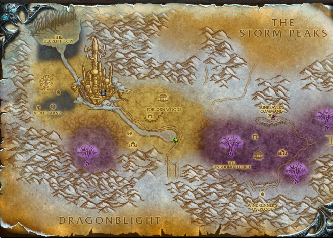 Crystalsong Forest Northrend Map world of warcraft