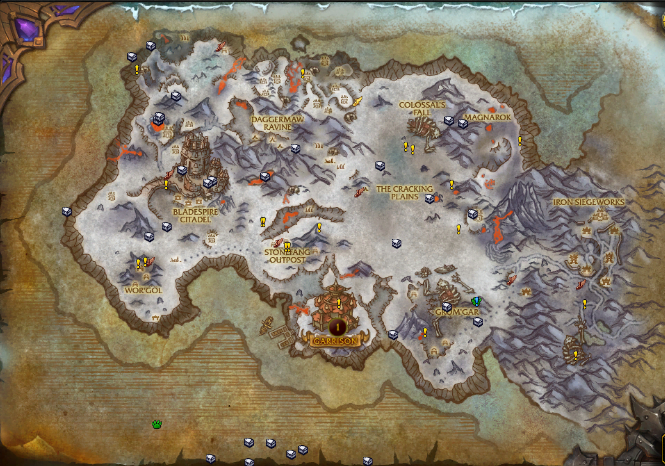 Frostfire Ridge Draenor Map world of warcraft