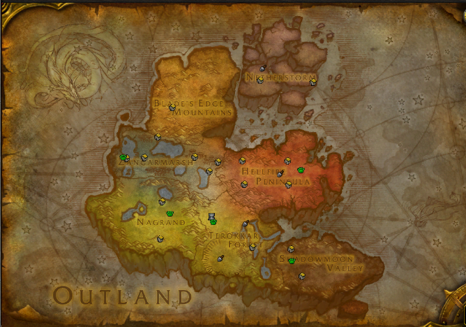 Outland Map world of warcraft