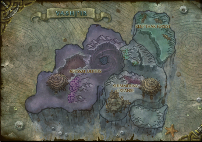 Vashj'ir Cataclysm Map world of warcraft