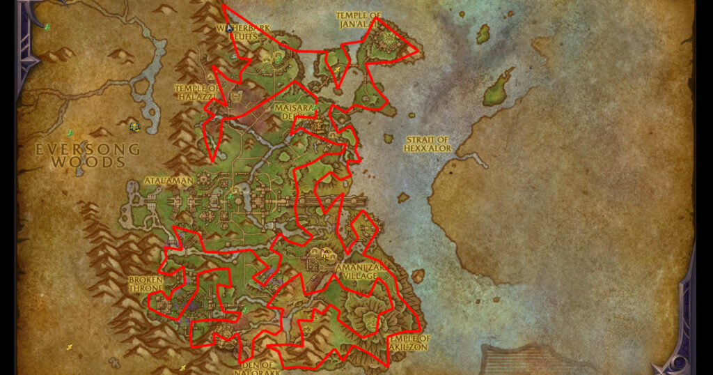 Refulgent Copper Ore farming route zul aman location