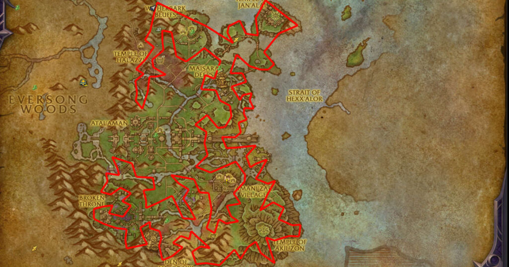 Umbral Tin Ore farming route zul aman location